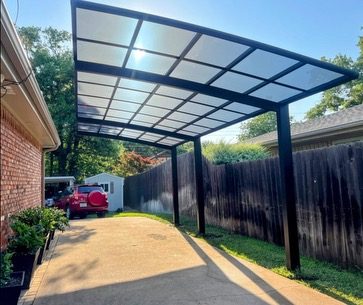 Black-frame cover with translucent panels