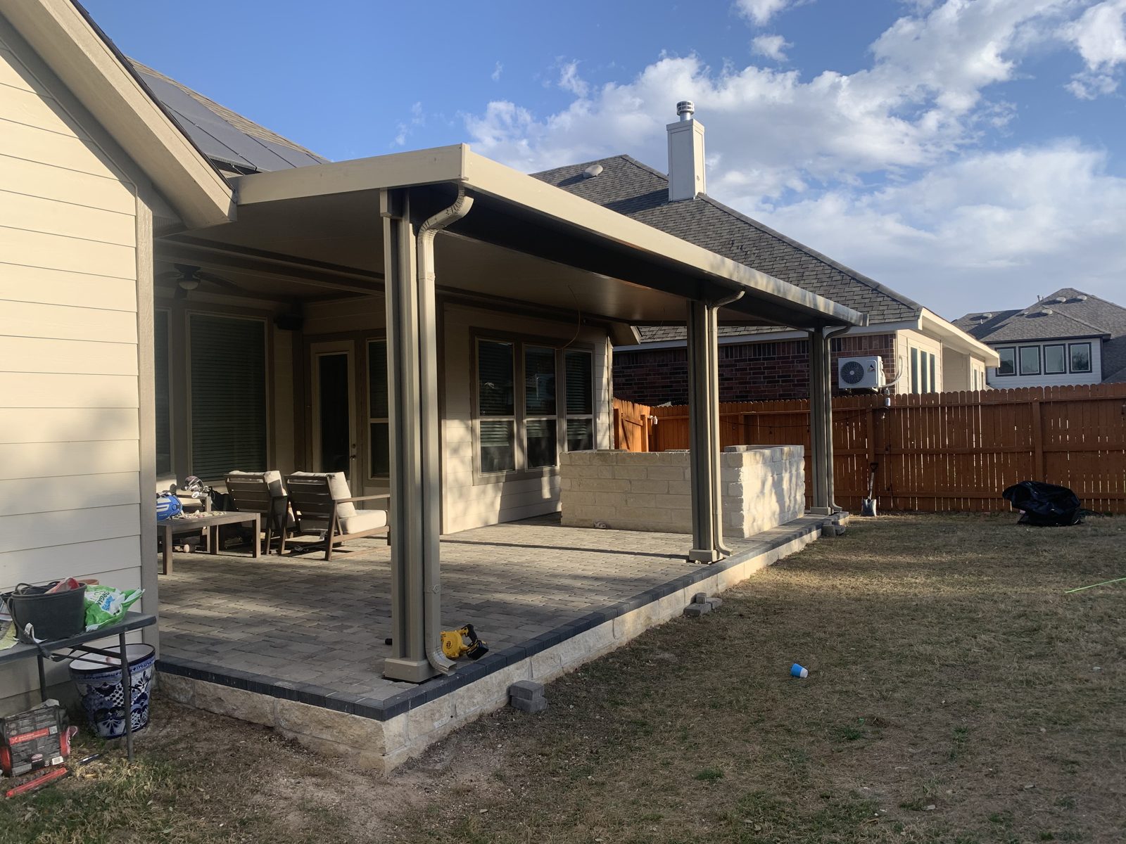 Attached insulated cover, wide view